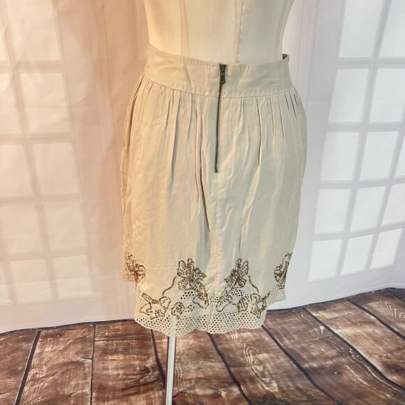 Elie Tahari NWT Parker sequined skirt in cotton seed size 2 - Picture 6 of 10